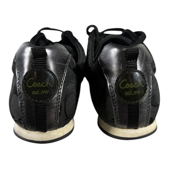 Coach Henrietta Signature C Monogram Sneakers Black Jacquard Leather Women’s 8B - Picture 5 of 8